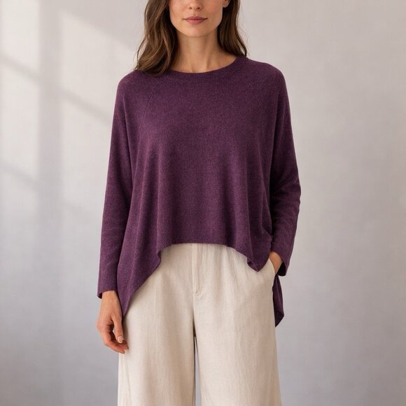 Eileen Fisher Sweaters - Eileen Fisher Sweater XS Tencel Merino Wool Alpaca Boxy Draped Light Minimalist